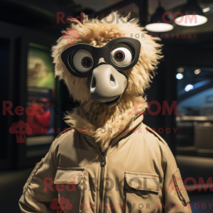 Maskotkarakter af en beige...
