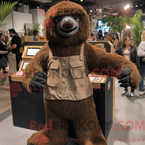 Mascot character of a Brown...
