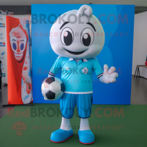 Cyan Soccer Ball maskot...