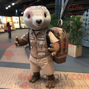 Mascot character of a Brown...