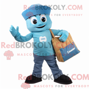 Maskottchenfigur eines Cyan...
