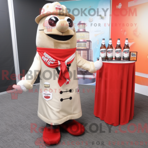 Maskotkarakter av en beżowy...