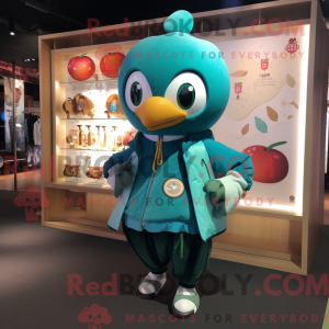 Postava maskota Teal Apple...