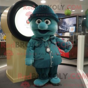 Postava maskota Teal Apple...