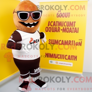 Mascot character of a Brown...