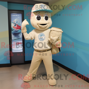 Maskot karakter af en Beige...