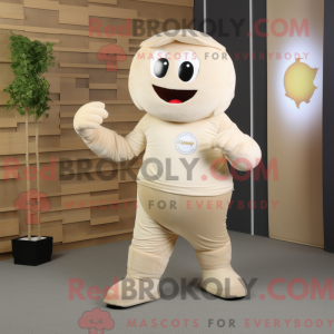 Maskot karakter av en Beige...