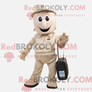 Maskot karakter av en Beige...