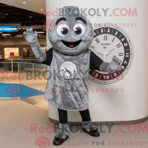 Maskot karakter af en grå...