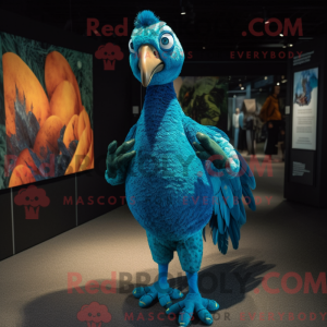 Maskot karakter af en cyan...