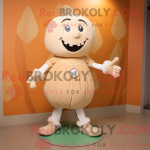 Maskotkarakter av et beżowy...