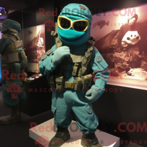 Postava maskota Teal Para...