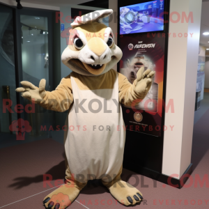 Mascot character of a Beige...