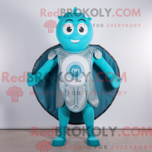 Mascot character of a Cyan...