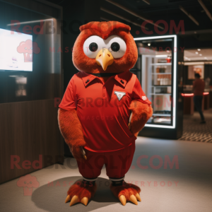 Red Owl maskot drakt figur...