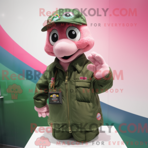 Mascot character of a Pink...