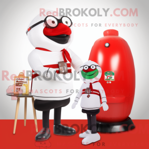 Maskot postava bílé láhve...