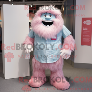 Mascottefiguur van een roze...