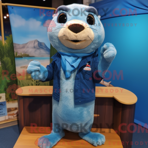 Maskottchen eines blauen...