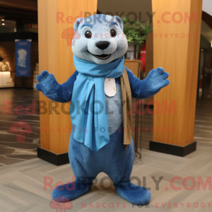 Maskottchen eines blauen...