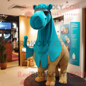 Mascot character of a Cyan...