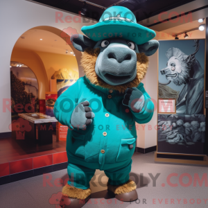 Máscara de bisonte azul com...