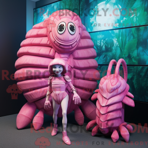 Maskottchen eines rosa...