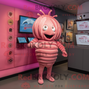 Maskottchen eines rosa...