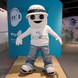 White Skateboard mascotte...