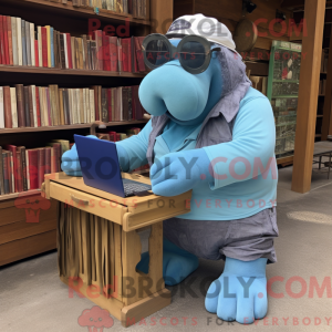 Maskottchen eines blauen...