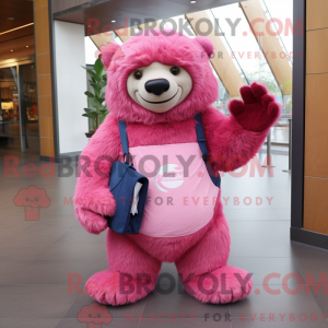 Maskottchen eines rosa...