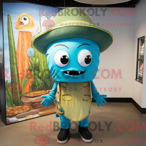 Mascot character of a Cyan...