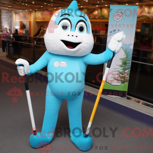 Mascot character of a Cyan...