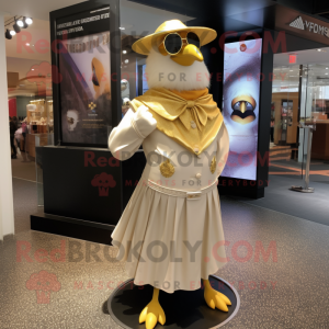 Gold Gull maskot kostym...
