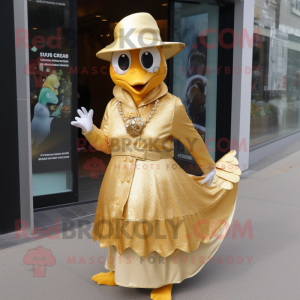 Gold Gull maskot kostume...