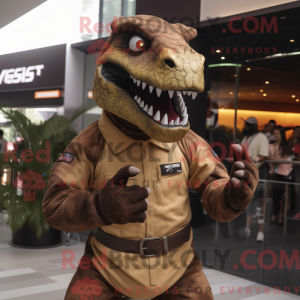Mascot character of a Brown...