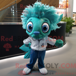 Mascot character of a Teal...
