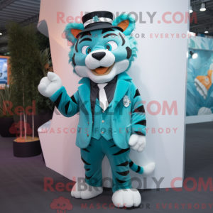 Mascot character of a Cyan...