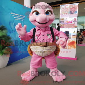 Mascot character of a Pink...