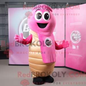 Mascot character of a Pink...