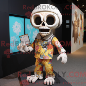Maskot postava lebky...