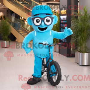 Mascot character of a Cyan...