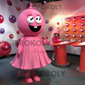 Mascot character of a Pink...