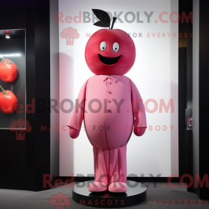 Mascottefiguur van een roze...