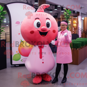 Mascot character of a Pink...