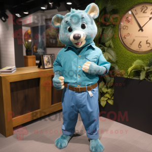 Teal Sow mascotte kostuum...