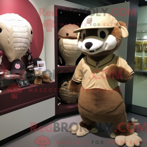 Mascot character of a Brown...