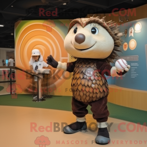 Mascot character of a Brown...