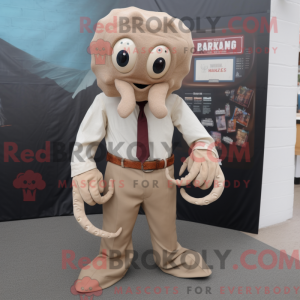 Mascot character of a Tan...