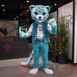 Máscara de leopardo ciano...